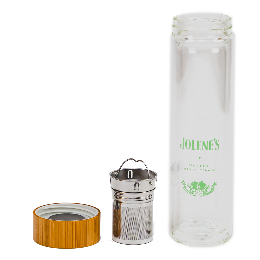 Jolene's Tea Glass Thermos with Bamboo Lid 500ml - Jolene's Tea House